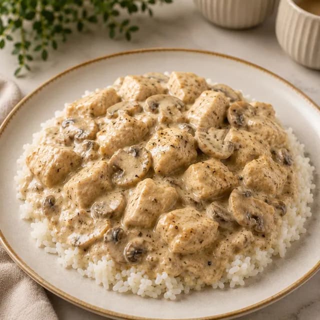 1.5x Kremalı Mantar Soslu Tavuk Pilav